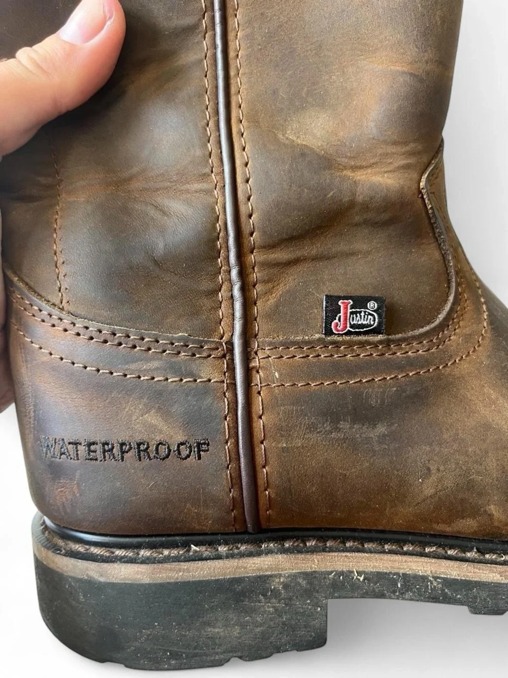 Justin Steel Toe Work Boots | Men’s 7D | EH Safety Toe | Leather Work Boots